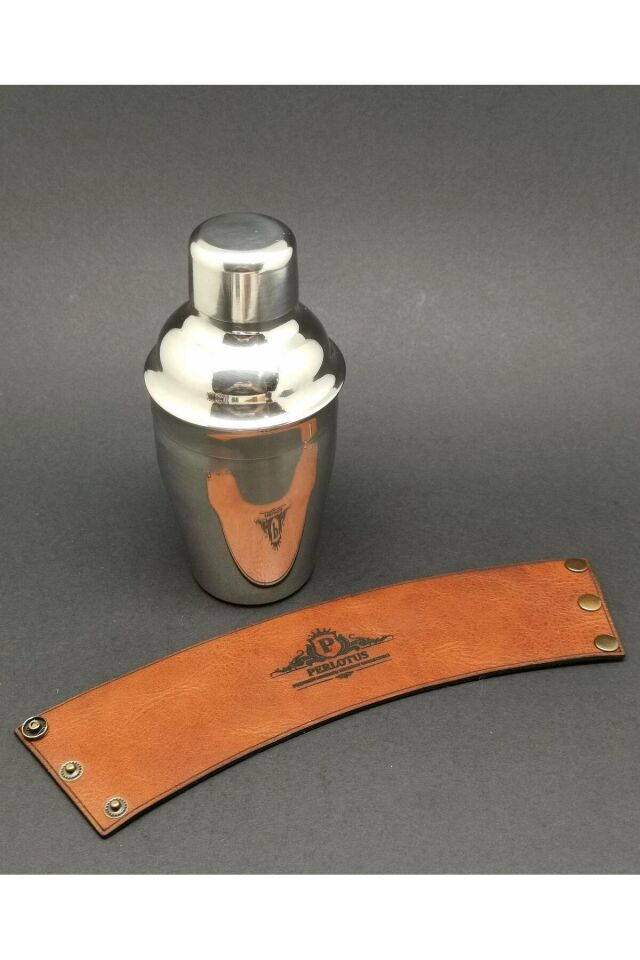 Deri Kılıflı 350 Cc Çelik Bar Kokteyl Shaker I?çeçecek Karıştırıcı