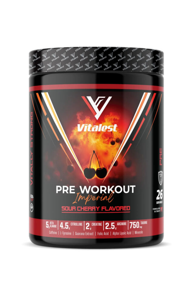 Pre Workout Imperial 468 g KİRAZ Aromalı | 5g Beta Alanin, 4.5g Sitrülin, 2g Kreatin